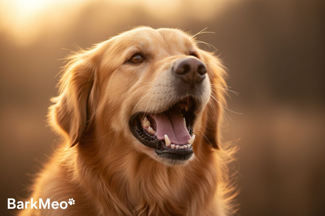 A cute happy Golden Retriever 