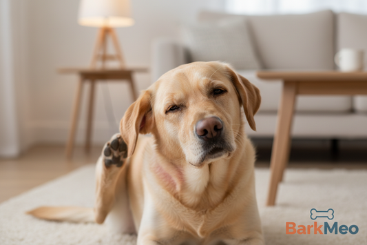 An allergic dog itching it's affected area