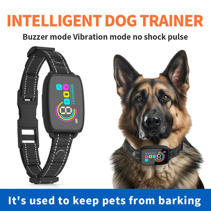 Dog trainer device with digital display on a white background