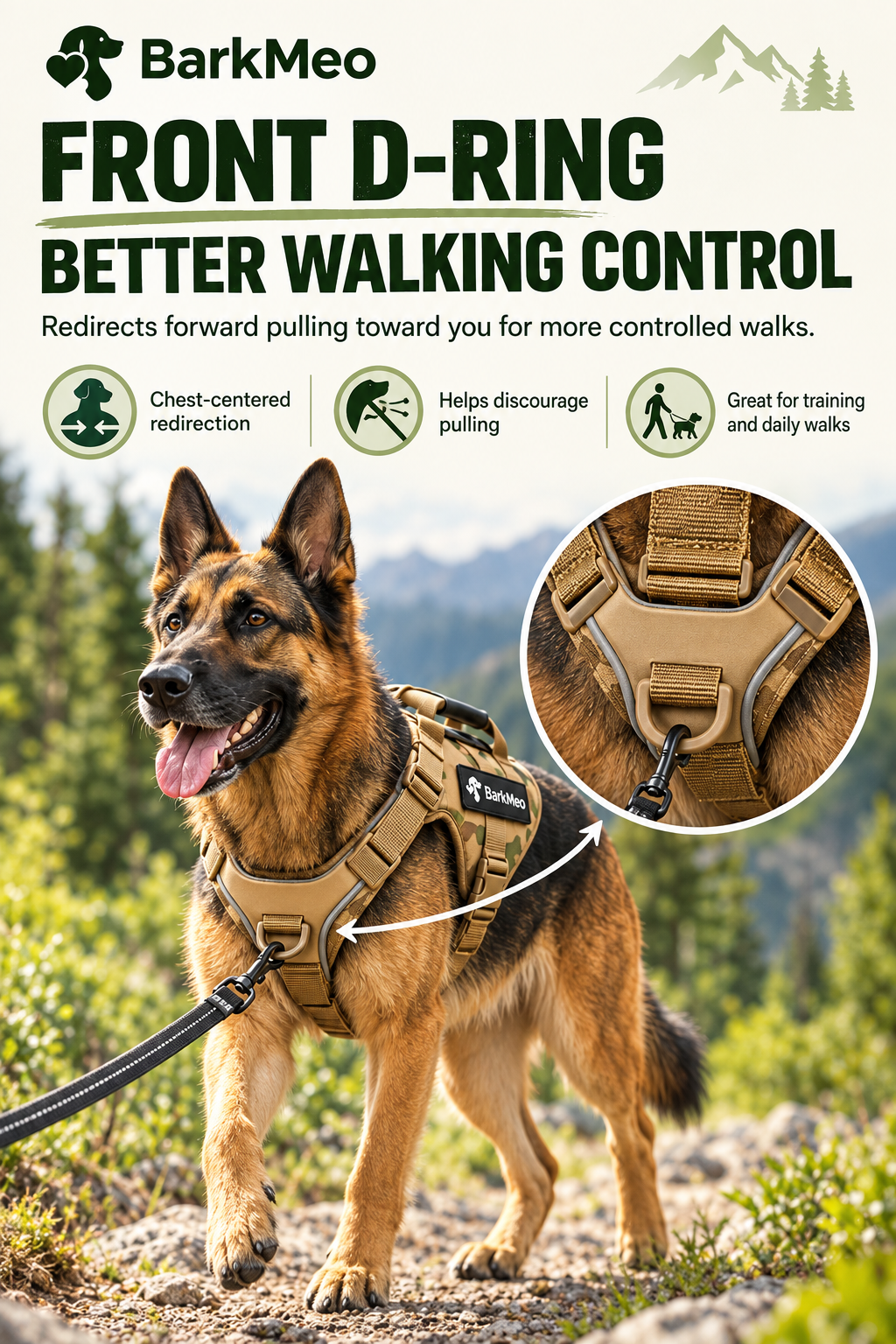 Front D-Ring for Better Walking Control