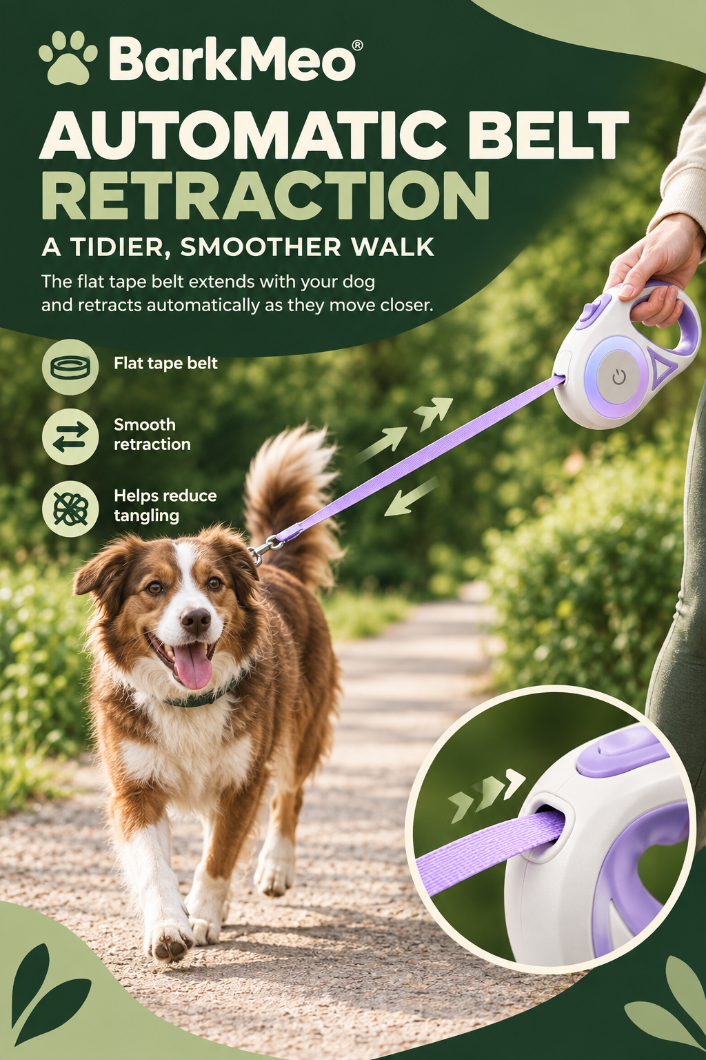 Automatic Flat-Tape Retraction for a Smoother Walk