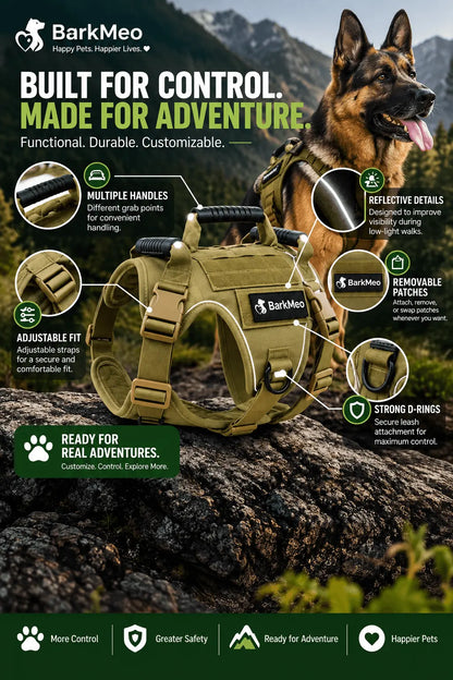 No Pull Dog Harness — Adjustable Dog Harness BarkMeo